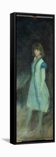 The Blue Girl: Portrait of Connie Gilchrist (1865-1946), C.1879 (Oil on Canvas)-James Abbott McNeill Whistler-Framed Stretched Canvas