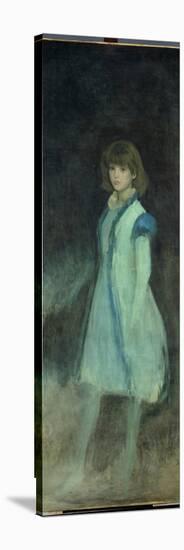 The Blue Girl: Portrait of Connie Gilchrist (1865-1946), C.1879 (Oil on Canvas)-James Abbott McNeill Whistler-Stretched Canvas