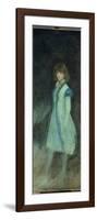 The Blue Girl: Portrait of Connie Gilchrist (1865-1946), C.1879 (Oil on Canvas)-James Abbott McNeill Whistler-Framed Giclee Print