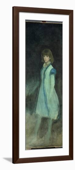 The Blue Girl: Portrait of Connie Gilchrist (1865-1946), C.1879 (Oil on Canvas)-James Abbott McNeill Whistler-Framed Giclee Print