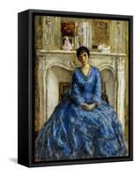 The Blue Gown-Frederick Carl Frieseke-Framed Stretched Canvas