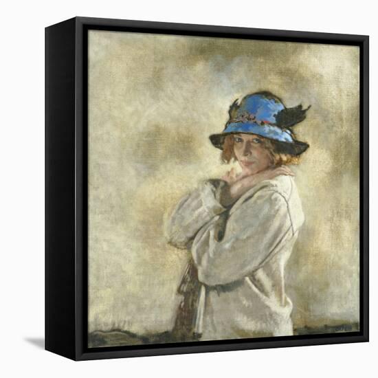 The Blue Hat-Sir William Orpen-Framed Stretched Canvas