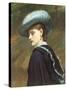 The Blue Hat-Charles Lidderdale-Stretched Canvas