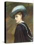 The Blue Hat-Charles Lidderdale-Stretched Canvas