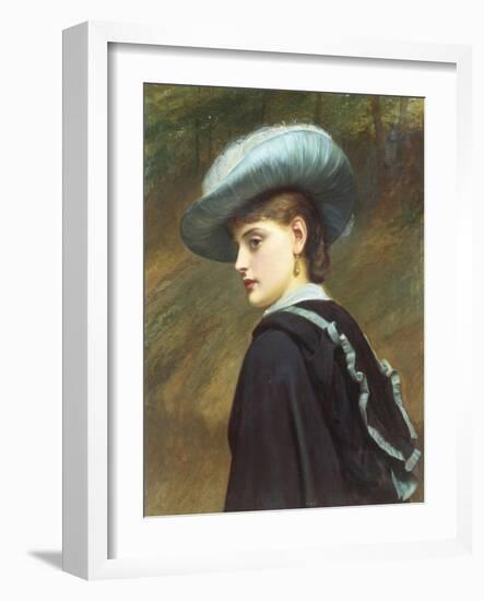 The Blue Hat-Charles Lidderdale-Framed Giclee Print