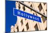 The Blue Hollywood Blvd. Street Sign-flippo-Mounted Photographic Print