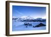 The Blue Hour Leaving its Place to the Night over Some Scattered Huts in Spluga by the Maloja Pass-Roberto Moiola-Framed Photographic Print