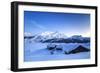 The Blue Hour Leaving its Place to the Night over Some Scattered Huts in Spluga by the Maloja Pass-Roberto Moiola-Framed Photographic Print