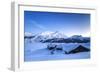 The Blue Hour Leaving its Place to the Night over Some Scattered Huts in Spluga by the Maloja Pass-Roberto Moiola-Framed Photographic Print