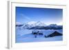 The Blue Hour Leaving its Place to the Night over Some Scattered Huts in Spluga by the Maloja Pass-Roberto Moiola-Framed Photographic Print