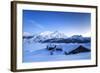 The Blue Hour Leaving its Place to the Night over Some Scattered Huts in Spluga by the Maloja Pass-Roberto Moiola-Framed Photographic Print