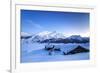 The Blue Hour Leaving its Place to the Night over Some Scattered Huts in Spluga by the Maloja Pass-Roberto Moiola-Framed Photographic Print