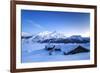 The Blue Hour Leaving its Place to the Night over Some Scattered Huts in Spluga by the Maloja Pass-Roberto Moiola-Framed Photographic Print