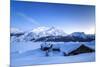 The Blue Hour Leaving its Place to the Night over Some Scattered Huts in Spluga by the Maloja Pass-Roberto Moiola-Mounted Photographic Print