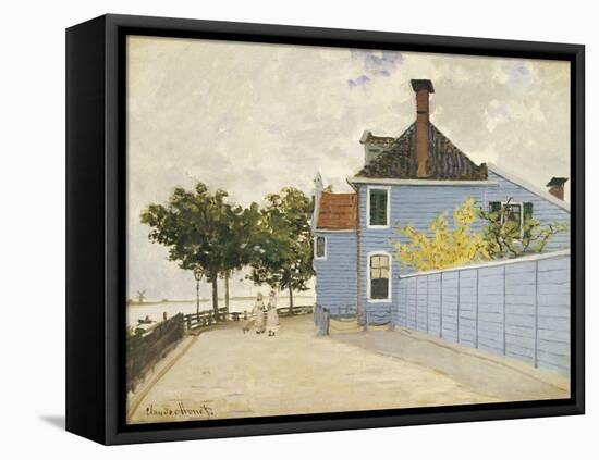 The Blue House, Zaandam-Claude Monet-Framed Stretched Canvas