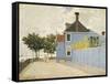 The Blue House, Zaandam-Claude Monet-Framed Stretched Canvas