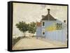 The Blue House, Zaandam-Claude Monet-Framed Stretched Canvas