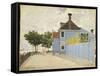 The Blue House, Zaandam-Claude Monet-Framed Stretched Canvas