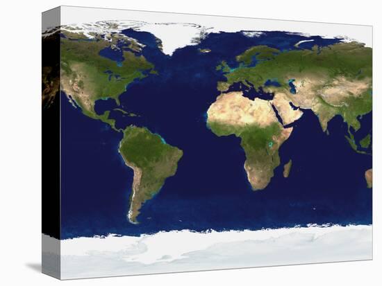 The Blue Marble: Land Surface, Ocean Color and Sea Ice-Stocktrek Images-Stretched Canvas
