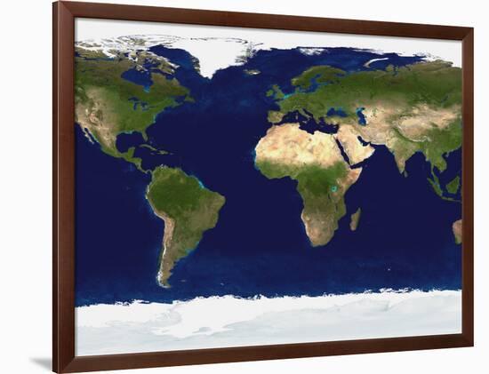 The Blue Marble: Land Surface, Ocean Color and Sea Ice-Stocktrek Images-Framed Photographic Print