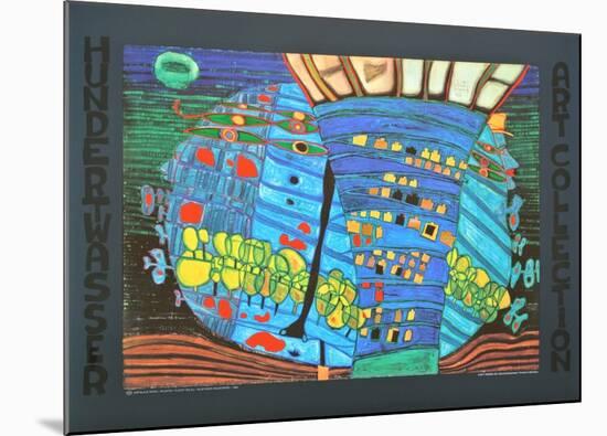 THE BLUE MOON - ATLANTIS - WALDVIERTEL , 1966-Friedensreich Hundertwasser-Mounted Art Print