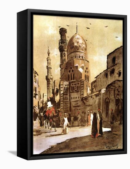 The Blue Mosque, Cairo, Egypt, 1928-Louis Cabanes-Framed Stretched Canvas