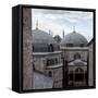 The Blue Mosque Viewed Over the Domes of the Hagia Sophia-Alex Saberi-Framed Stretched Canvas