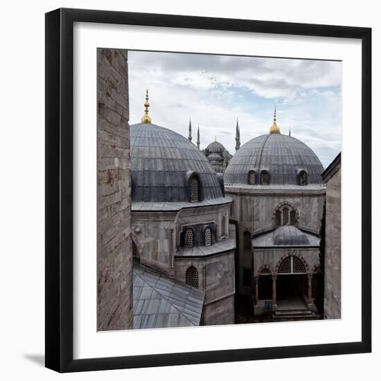 The Blue Mosque Viewed Over the Domes of the Hagia Sophia-Alex Saberi-Framed Photographic Print
