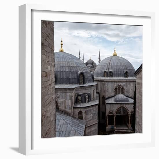 The Blue Mosque Viewed Over the Domes of the Hagia Sophia-Alex Saberi-Framed Photographic Print