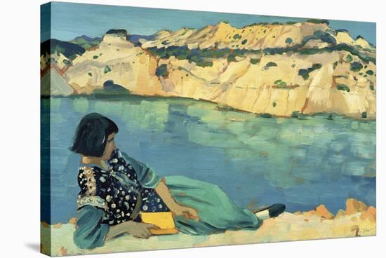 The Blue Pool-Augustus John-Stretched Canvas