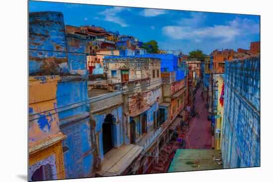 The Blue Rooftops in Jodhpur, the Blue City, Rajasthan, India, Asia-Laura Grier-Mounted Premium Photographic Print