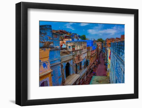 The Blue Rooftops in Jodhpur, the Blue City, Rajasthan, India, Asia-Laura Grier-Framed Photographic Print