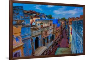 The Blue Rooftops in Jodhpur, the Blue City, Rajasthan, India, Asia-Laura Grier-Framed Photographic Print