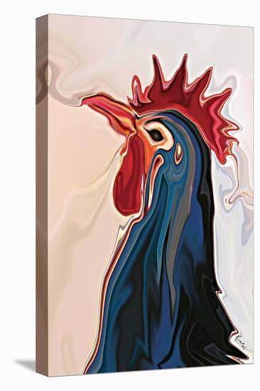 The Blue Rooster-Rabi Khan-Stretched Canvas