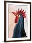 The Blue Rooster-Rabi Khan-Framed Art Print