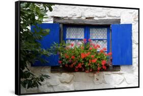 The Blue Shutters-Philippe Sainte-Laudy-Framed Stretched Canvas