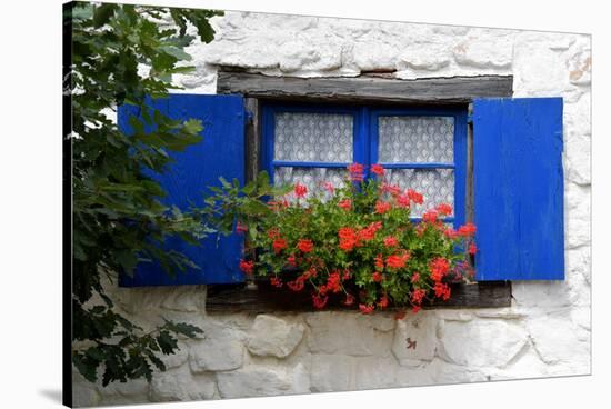 The Blue Shutters-Philippe Sainte-Laudy-Stretched Canvas