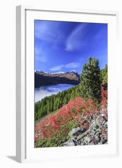 The Blue Sky Above the Engadine Valley Still Shrouded in a Thick Fog-Roberto Moiola-Framed Photographic Print