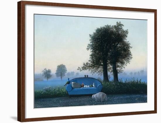 The Blue Sofa-Michael Sowa-Framed Art Print