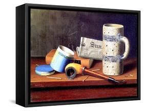 The Blue Tobacco Box, 1878-William Michael Harnett-Framed Stretched Canvas