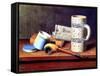 The Blue Tobacco Box, 1878-William Michael Harnett-Framed Stretched Canvas