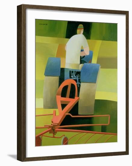 The Blue Tractor, 1984-Reg Cartwright-Framed Giclee Print