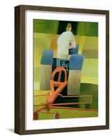 The Blue Tractor, 1984-Reg Cartwright-Framed Giclee Print