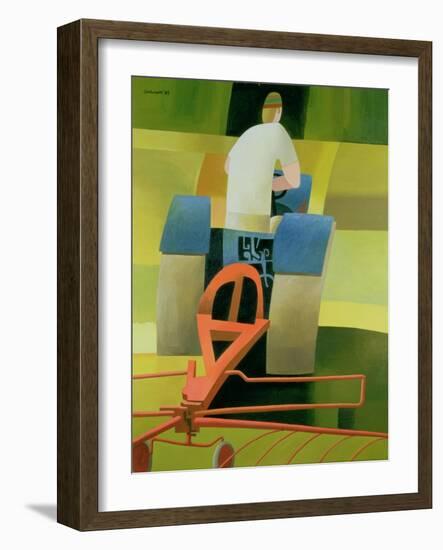 The Blue Tractor, 1984-Reg Cartwright-Framed Giclee Print