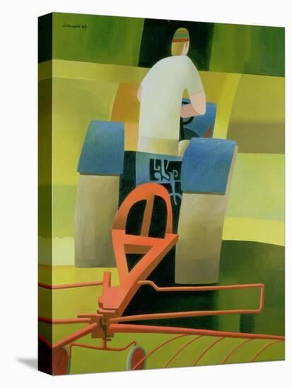 The Blue Tractor, 1984-Reg Cartwright-Stretched Canvas