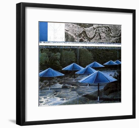 The Blue Umbrellas, 1991-Christo-Framed Art Print