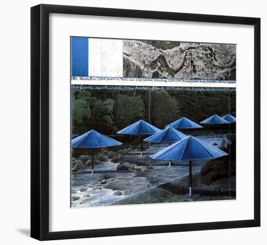 The Blue Umbrellas, 1991-Christo-Framed Art Print