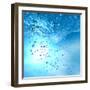 The Blue Underwater with Bubbles-Sergiy Serdyuk-Framed Photographic Print