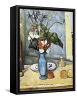 The Blue Vase-Paul Cézanne-Framed Stretched Canvas