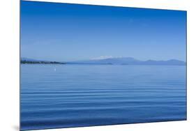 The Blue Waters of Lake Taupo with the Tongariro National Park in the Background-Michael-Mounted Photographic Print